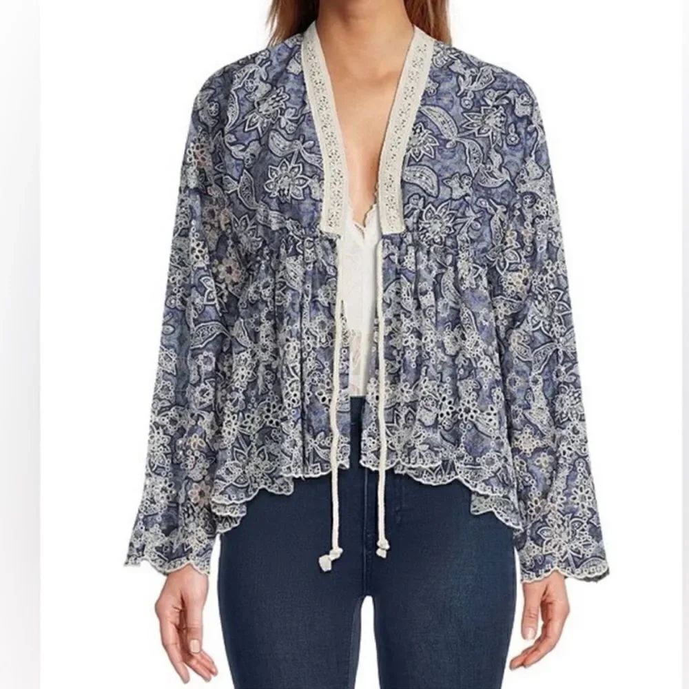 FREE PEOPLE Anissa Bed Jacket Blue Women’s Size Small